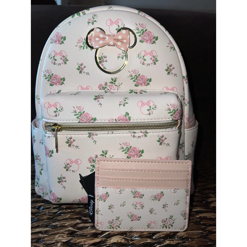 Loungefly Disney Minnie Mouse Pastel Floral Mini Backpack Card Holder